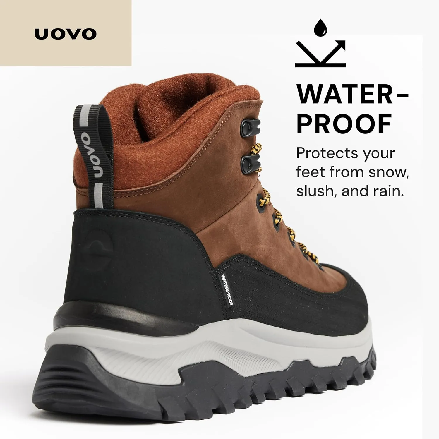 UOVO Men’s Winter Boot, Waterproof Leather