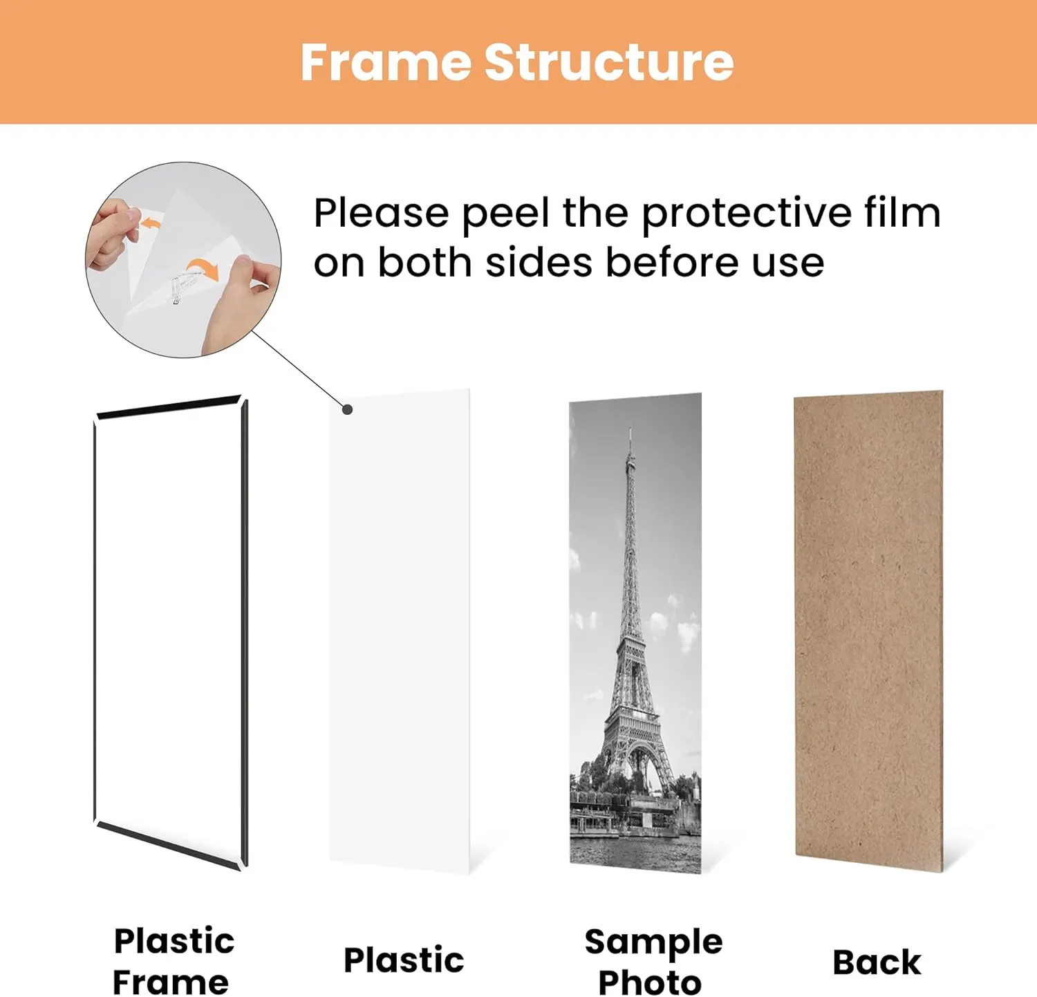 upsimples 20x28 Picture Frame Black 3 Pack, Scratch-Proof Poster Frames 20 x 28 for Photo Gallery - Slide-In Strips, Horizontal or Vertical Wall Mounting
