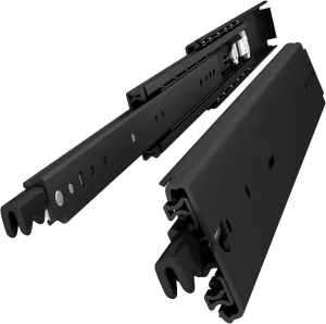 VADANIA 60" Ultra Heavy Duty Drawer Slide with Lock #VD2576-b, 3" Widening Black-electroplated Cold-Rolled Steel, Industrial Grade Heavy Load Capacity, 3-Fold Full Extension, Side Mount, 1-Pair