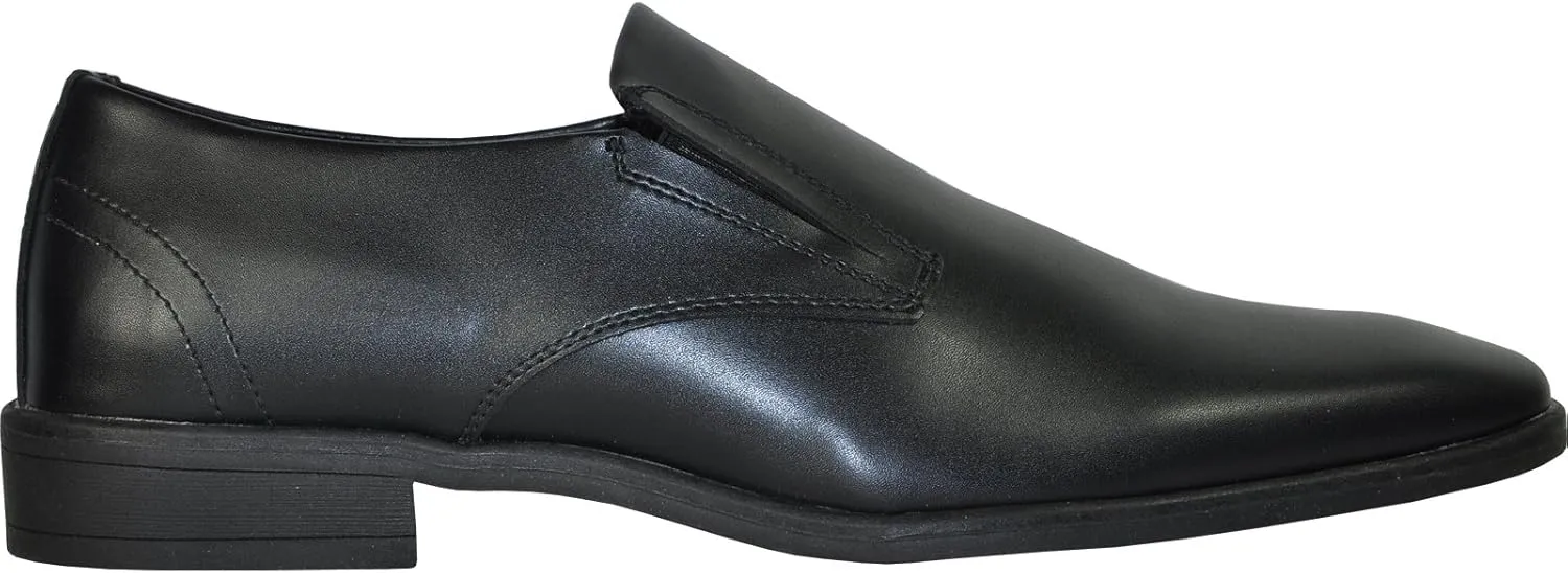 VANGELO Men Dress Slip-On Shoe Tux-4 Loafer Formal Tuxedo Shoe for Prom & Wedding Black Brown Size 6.5 to 18 -Wide Width Available