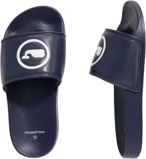 vineyard vines Boy's Whale Dot Pool Slide Sandals
