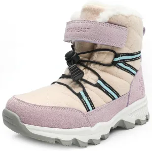 visionreast Boys Girls Wool Lining Snow Boots Winter Walking Boots for Kids Non Slip Unisex-Child Cold Weather Shoes Outdoor Boots