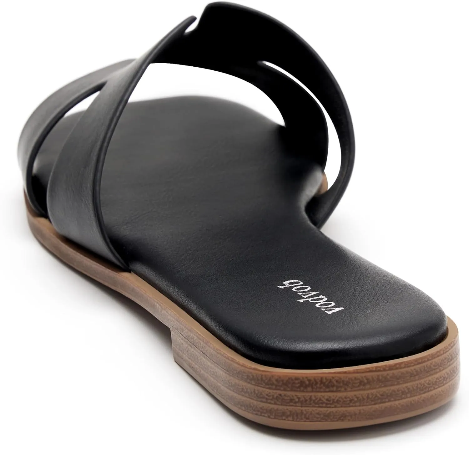 vodvob Women's Wide Width Slide Sandals Memory Foam Comfortable Dressy Flat Sandal Casual Summer Shoes
