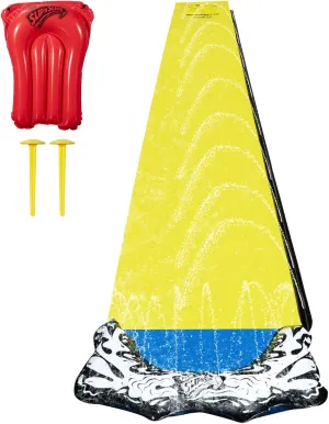 Wham-O Slip N Slide 18ft Single Wave Rider with Body Boards, Lawn Water Slides for Kids and Adults, Great for Backyard Water Parties Summer Outdoor Activities