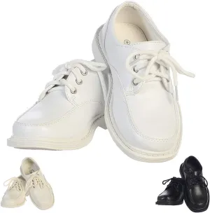 White Dress Shoes for Boys Zapatos blancos para niños Baptism 1st First Communion Kids Tuxedo Kid Oxford Loafers Ring Bearer Youth Size 2
