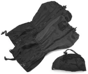 Whitewoods 16" Cross Country Ski Snowshoe Gaiters w/Rear Zippers, Black, 1 Pair, OSFM
