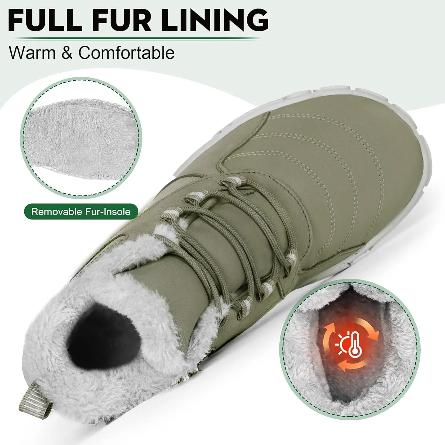 Winter Barefoot Shoes Snow Boots Women Men, Winter Warm Casual Snow Cold Boot Hiking Barefoot Womens Mens, Wide Toe Box Ankle Boot Five Finger Zero Drop Snow Booties Hike Shoes