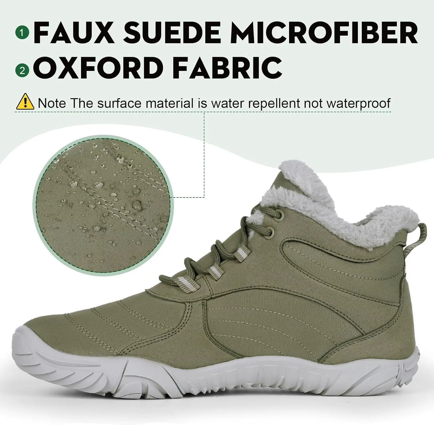 Winter Barefoot Shoes Snow Boots Women Men, Winter Warm Casual Snow Cold Boot Hiking Barefoot Womens Mens, Wide Toe Box Ankle Boot Five Finger Zero Drop Snow Booties Hike Shoes
