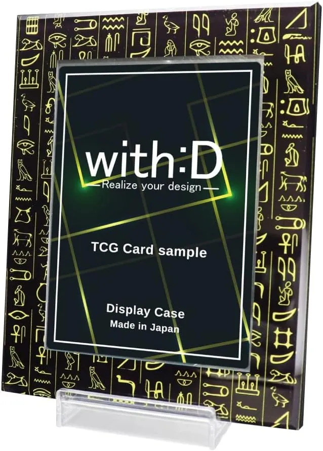 With:D Card Display, Neodymium Slide Type, Mini, Black Acrylic Type, Glossy, Hieroglyph Dark Yellow