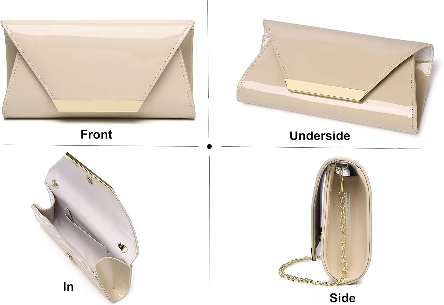 Women Patent Leather Fashion Clutch Purses Evening Bag Handbag Christmas gift
