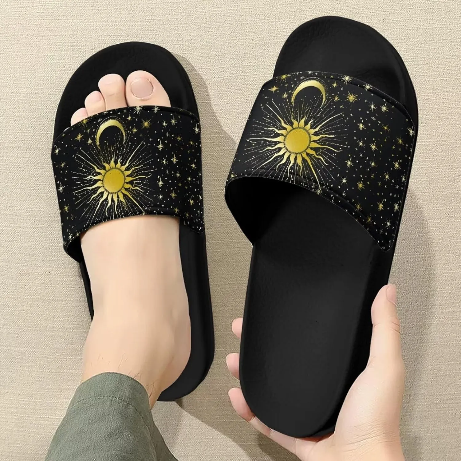 Women Slippers Slide Sandals Non-Slip Open Toe Sandal for Home Beach Casual Footwear
