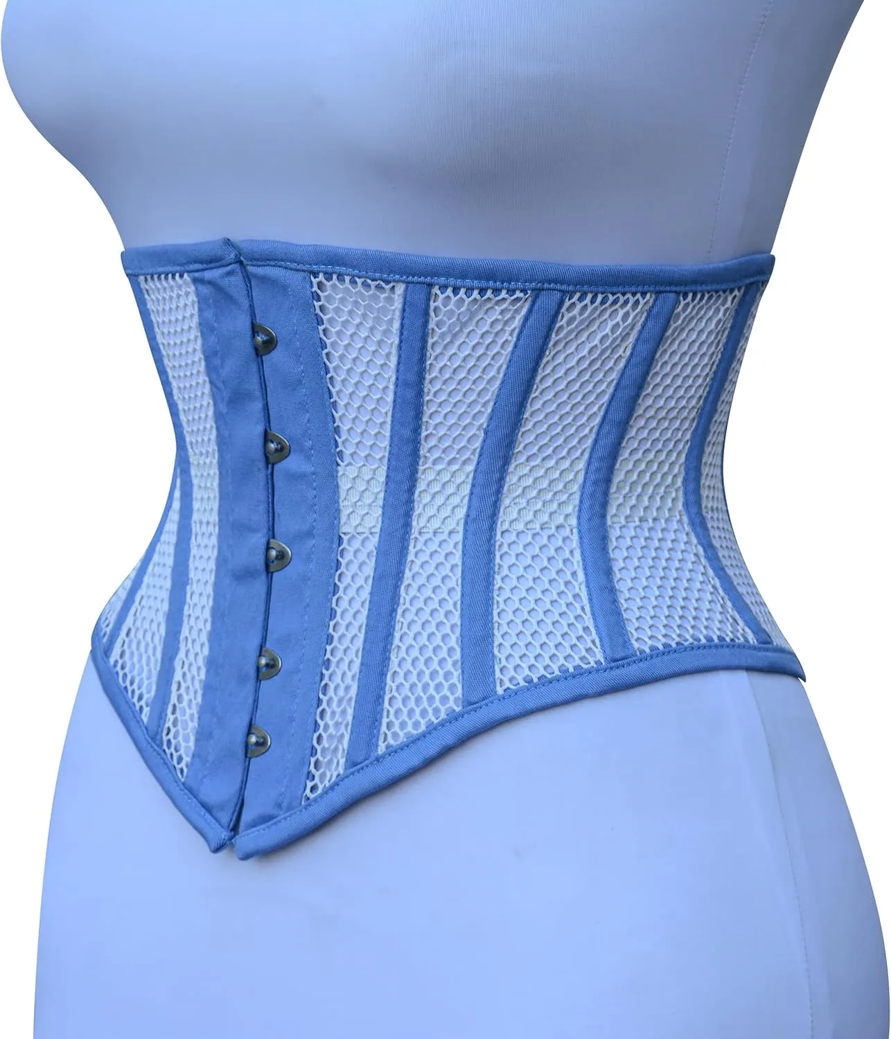 Women Underbust Corset Black Mesh Steel Boned Waist Trainer Body Shaper Cincher Waspie Heavy Duty Short Torso