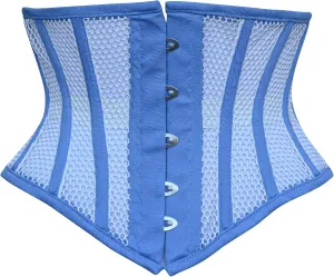 Women Underbust Corset Black Mesh Steel Boned Waist Trainer Body Shaper Cincher Waspie Heavy Duty Short Torso