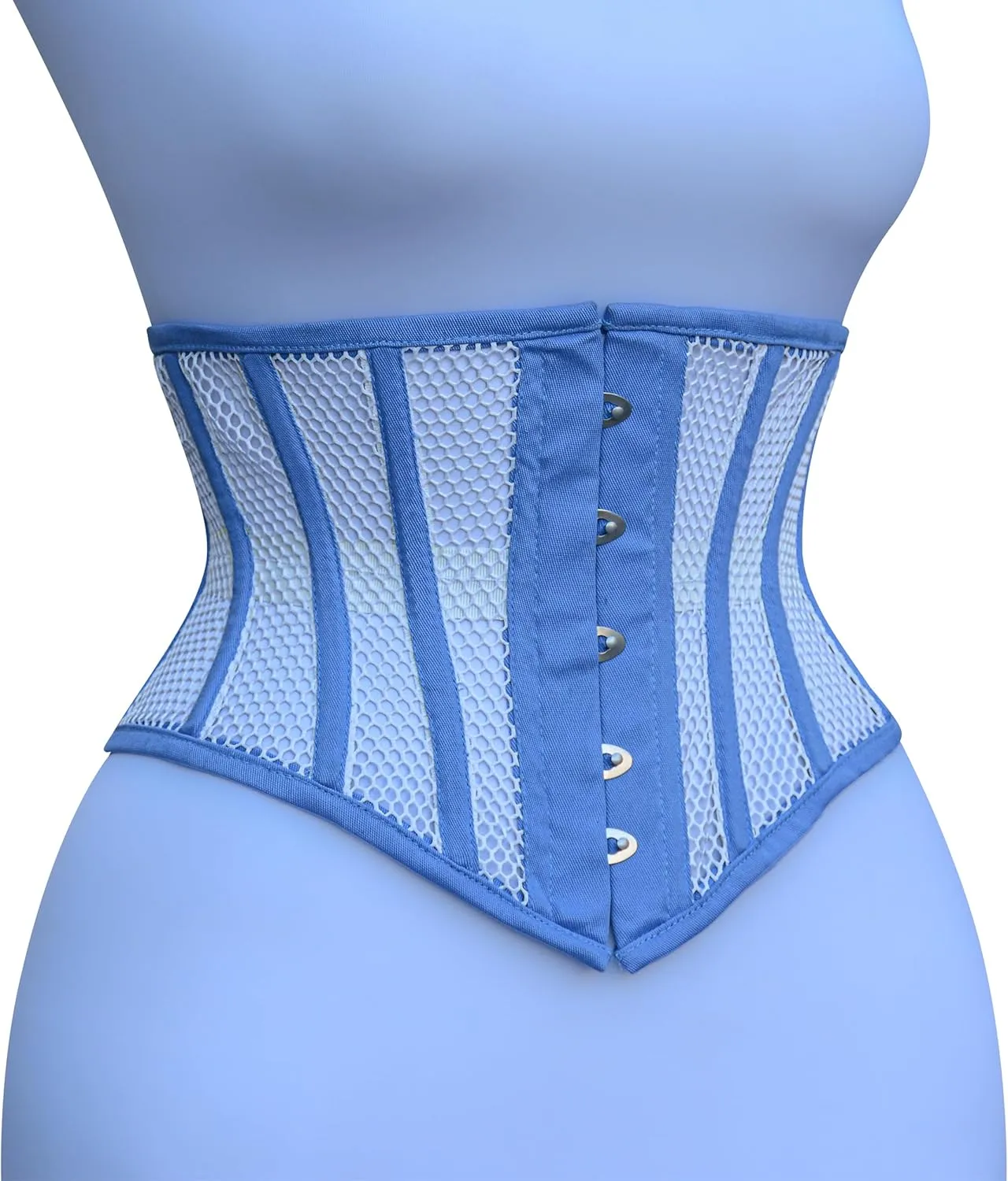 Women Underbust Corset Black Mesh Steel Boned Waist Trainer Body Shaper Cincher Waspie Heavy Duty Short Torso