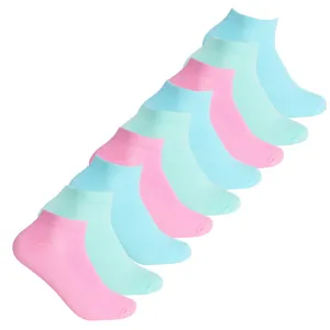 Womens 9 Pairs Socks Sport Trainer Liner Pastel