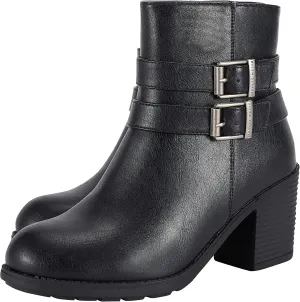 Women's Ankle Boots with Side Zipper Faux Leather Biker Riding Boots for Women Motorcycle Combat Boots with Heel