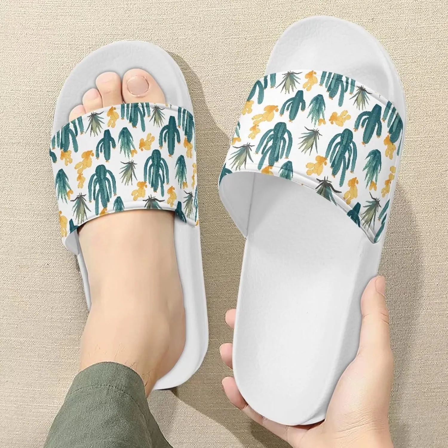 Women's Casual Slide Sandals,Non-Slip Open Toe Womens Slide Sandals for Bathroom,Indoor Home,Pool,Beach