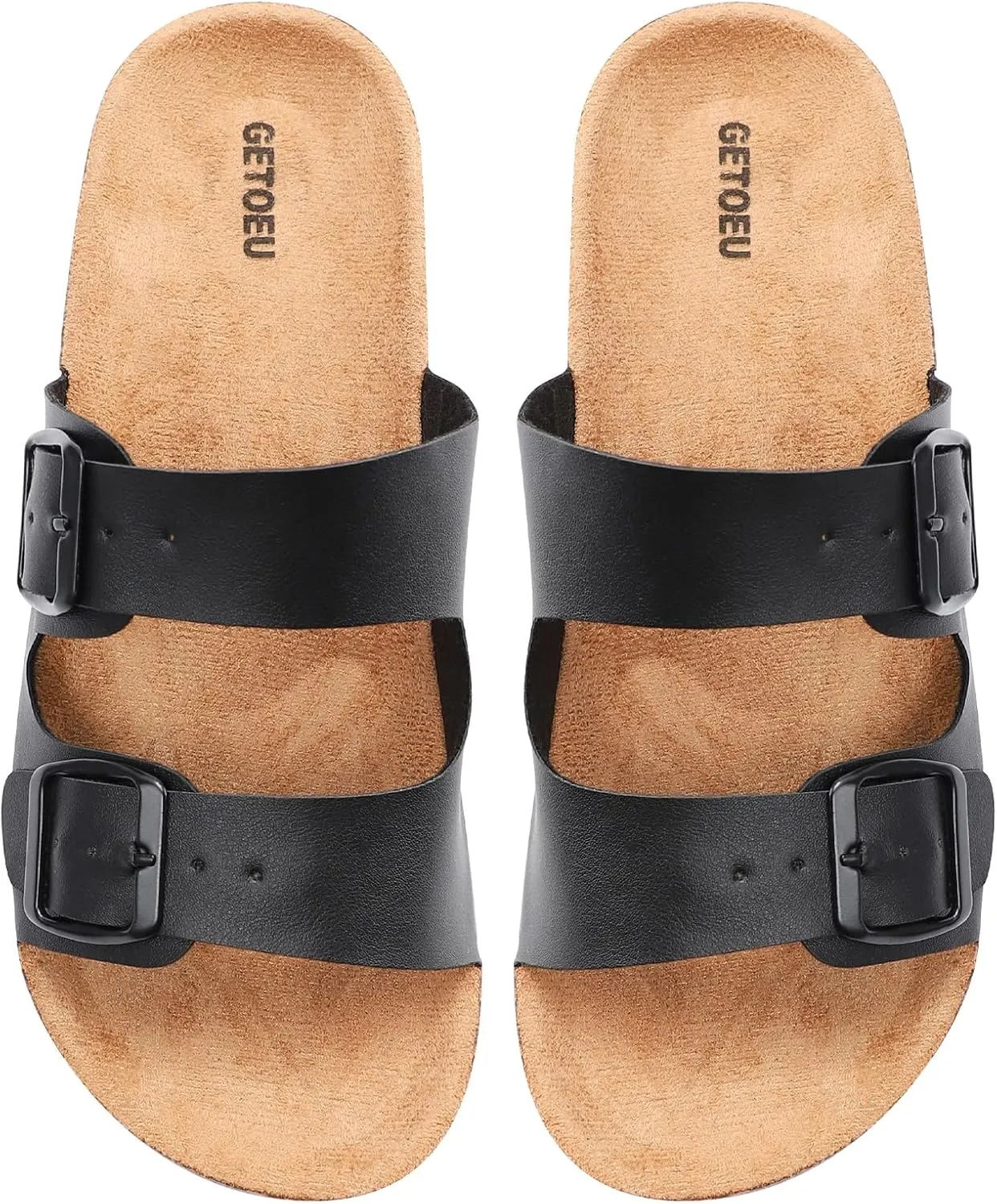 Women's Cork Sandals Comfortable Adjustable Buckle Strap Cork Footbed Arch Support Casual Ease of Wear Outdoor Slide Sandals