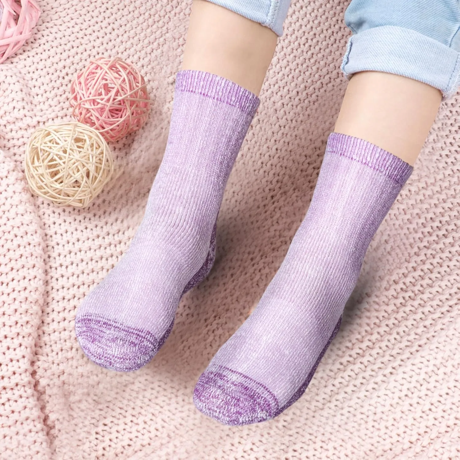 Women's Cozy Wool Cushioned Outdoor Hiking Socks Thick Warm Thermal Winter Socks for Women