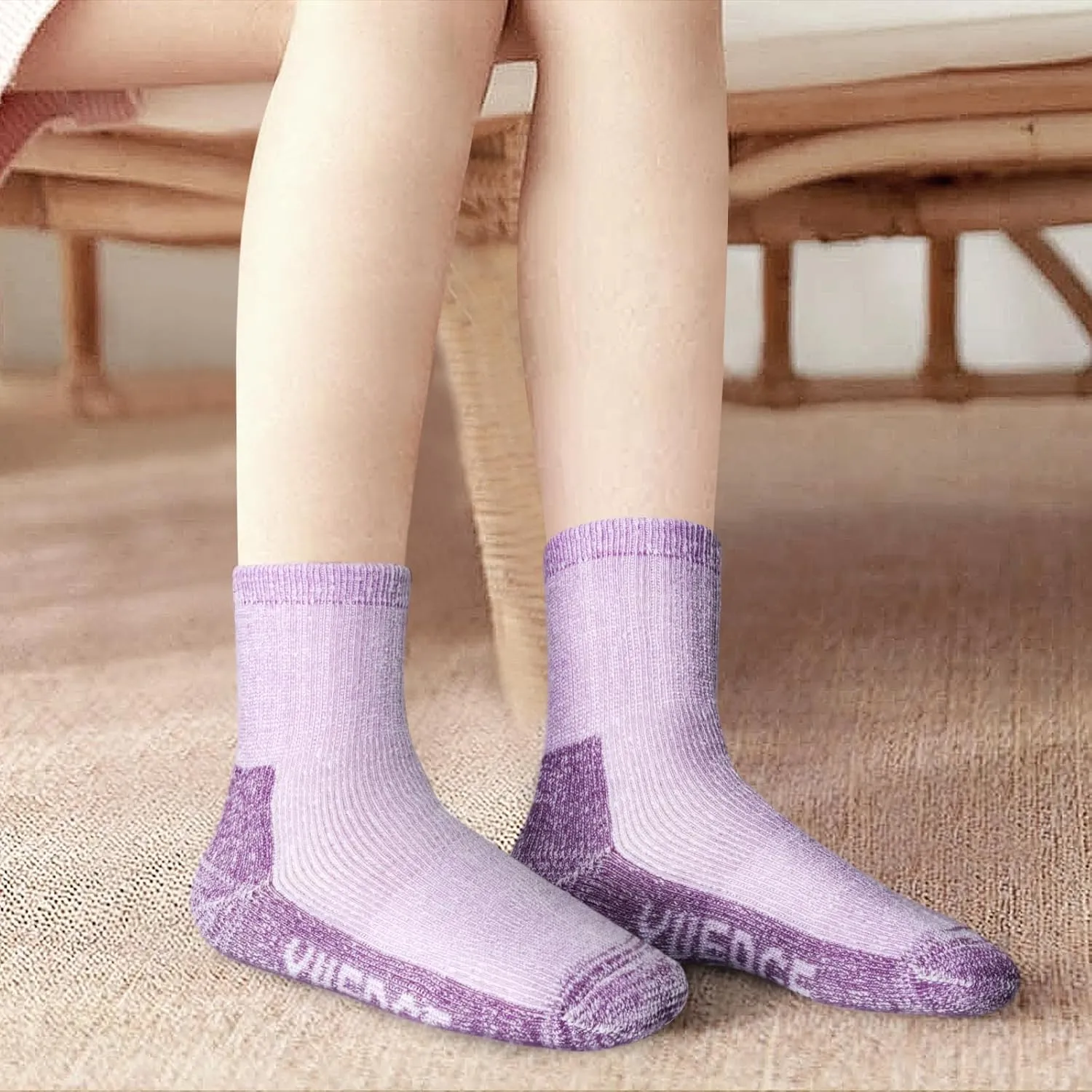 Women's Cozy Wool Cushioned Outdoor Hiking Socks Thick Warm Thermal Winter Socks for Women