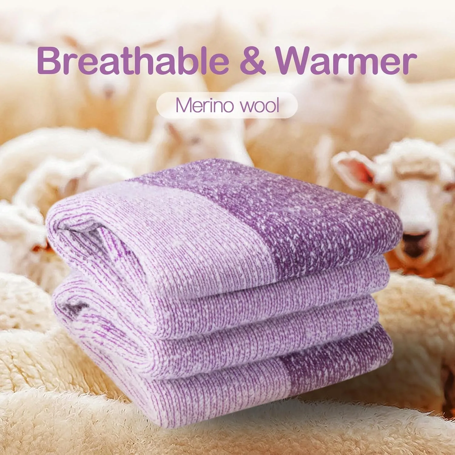 Women's Cozy Wool Cushioned Outdoor Hiking Socks Thick Warm Thermal Winter Socks for Women