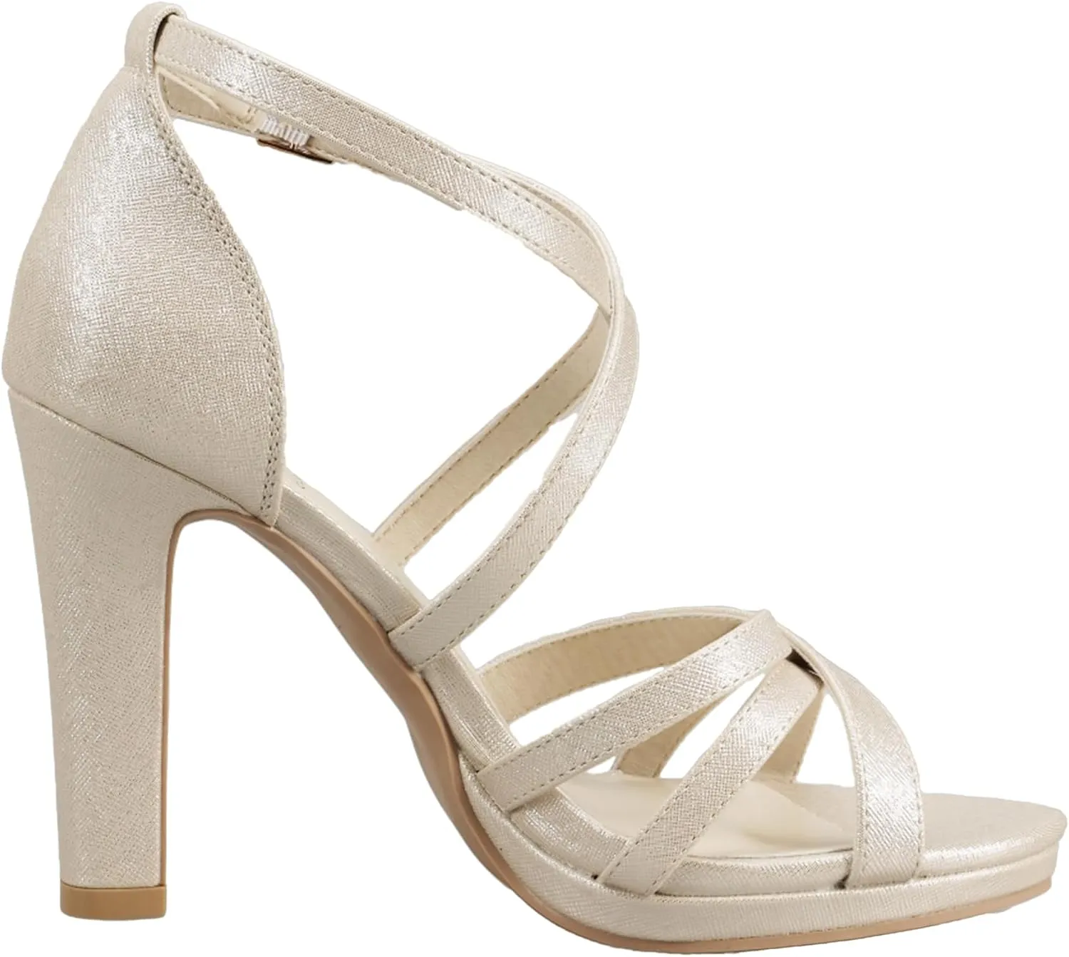 Women's Cross Strappy High Heels Sandal Ankle Strap Open Toe Comfortable Wedding Dress shoes