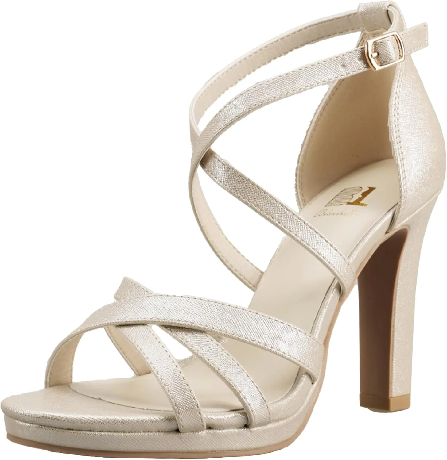 Women's Cross Strappy High Heels Sandal Ankle Strap Open Toe Comfortable Wedding Dress shoes