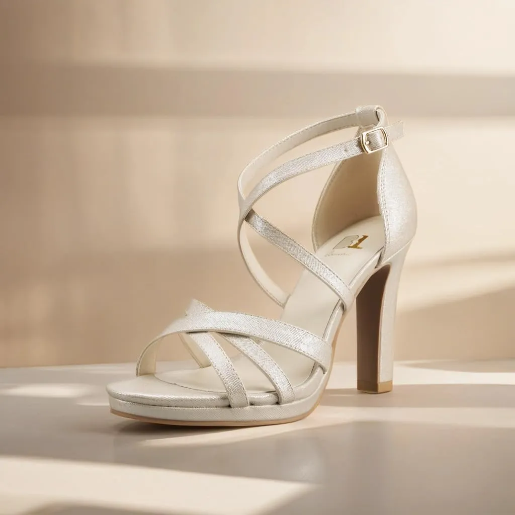 Women's Cross Strappy High Heels Sandal Ankle Strap Open Toe Comfortable Wedding Dress shoes