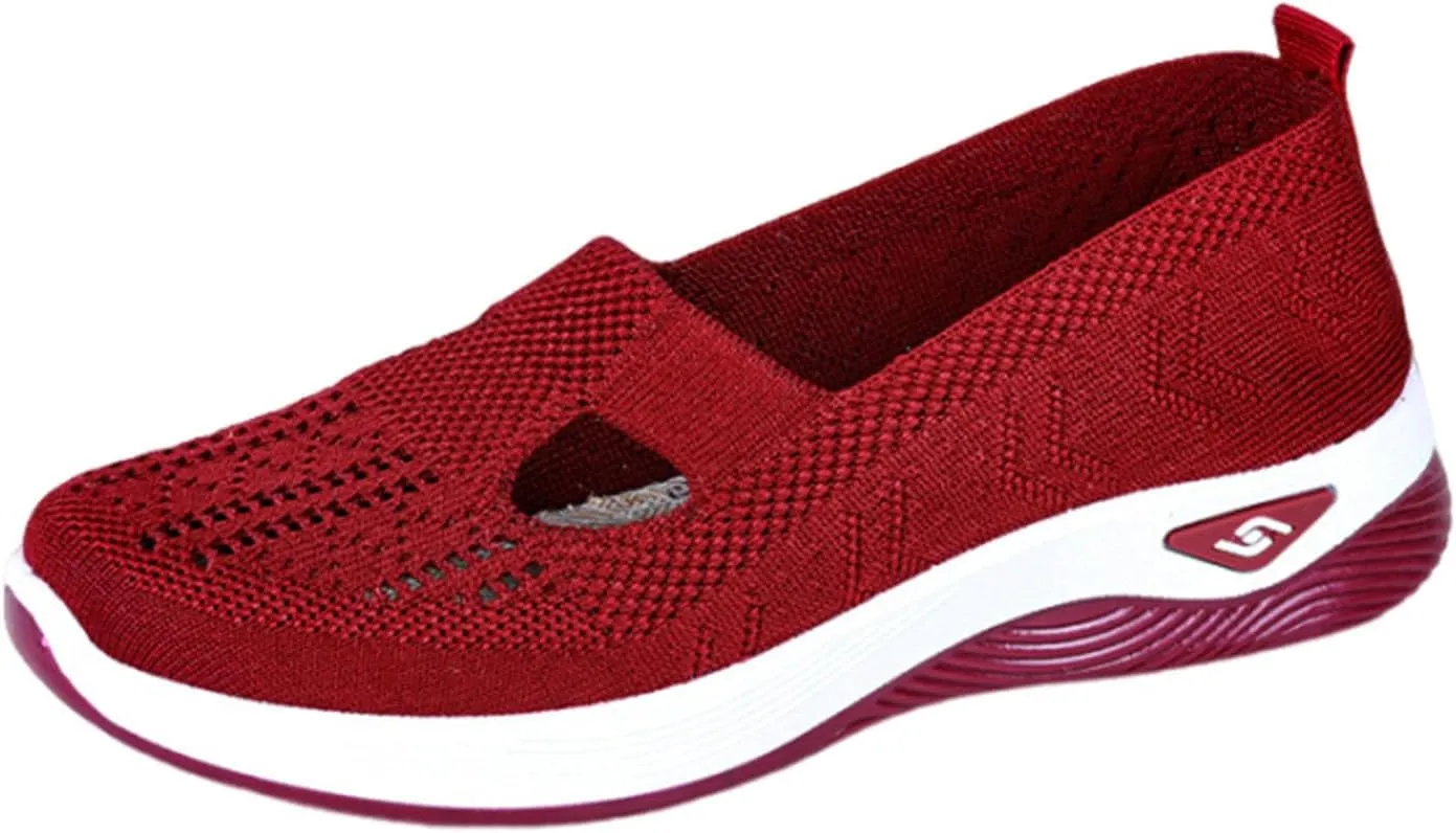 Womens Easy Wear Slip On Sneakers Athletic Walking Shoes Summer Casual Mesh-Comfortable Tennis Workout Sneakers 2025