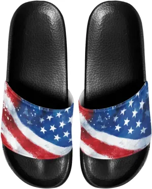 Women's Flat Sandals Comfortable Slip On Leather Slide Sandals, Women's Slide Sandals Size 6-13.5