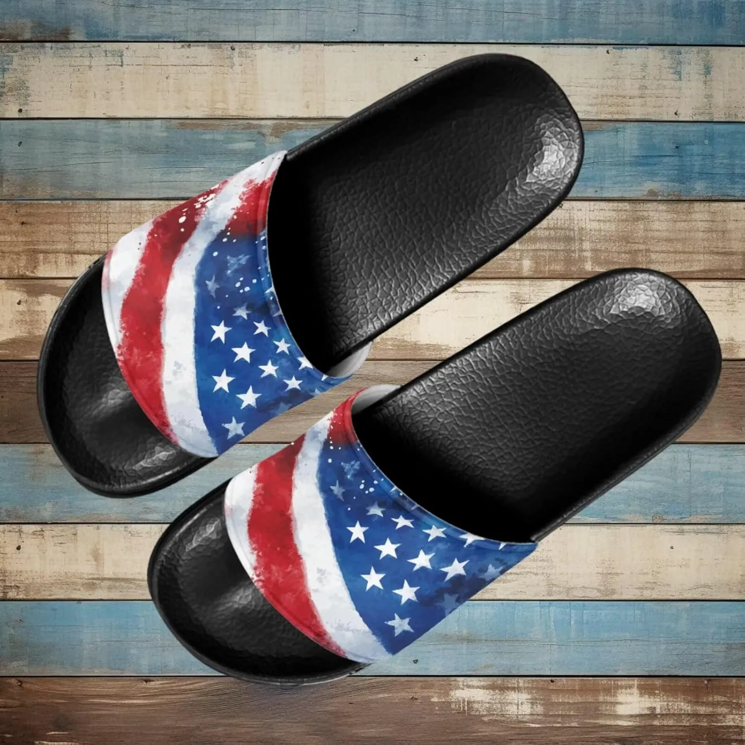 Women's Flat Sandals Comfortable Slip On Leather Slide Sandals, Women's Slide Sandals Size 6-13.5