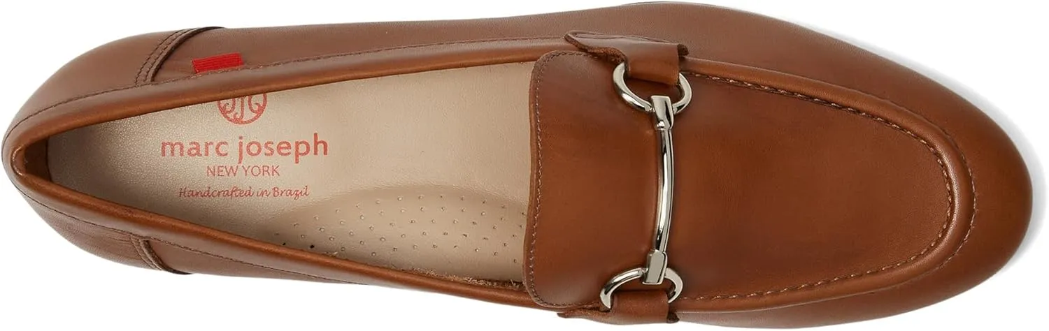 Womens Genuine Leather Comfort Slip On Buckle Dress Loafer