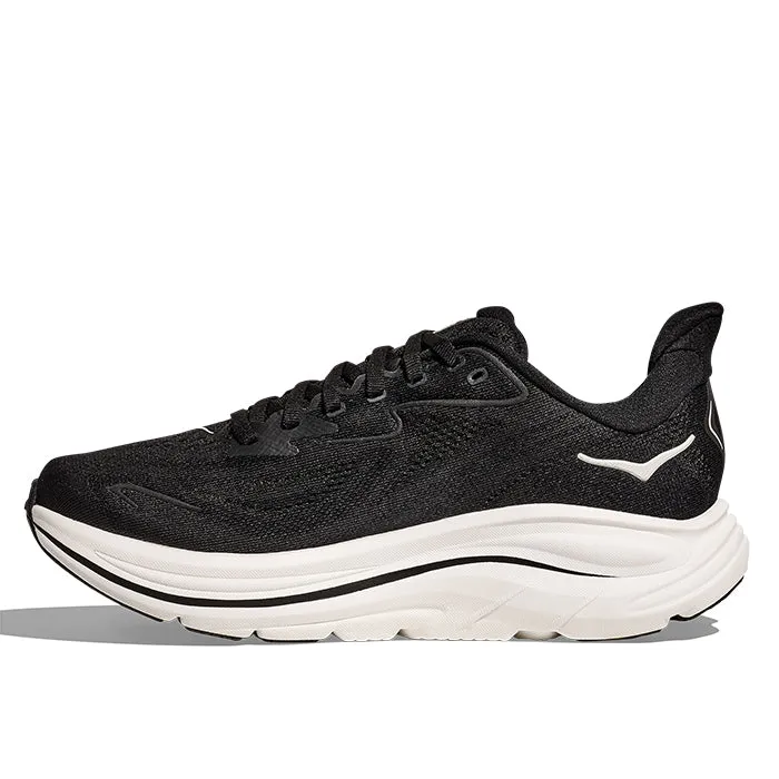 Womens Hoka Clifton 10 Wide in Black/White