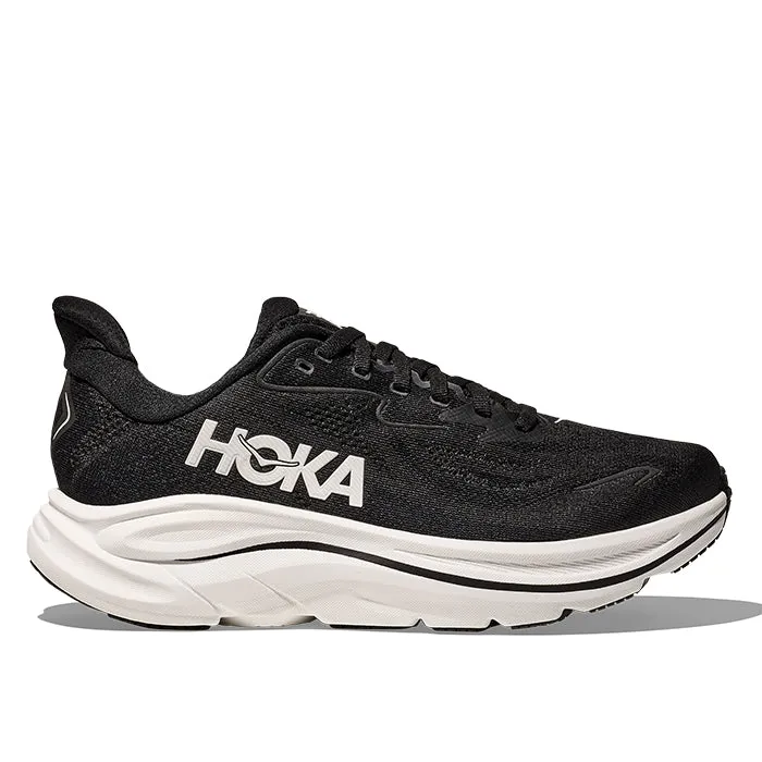 Womens Hoka Clifton 10 Wide in Black/White