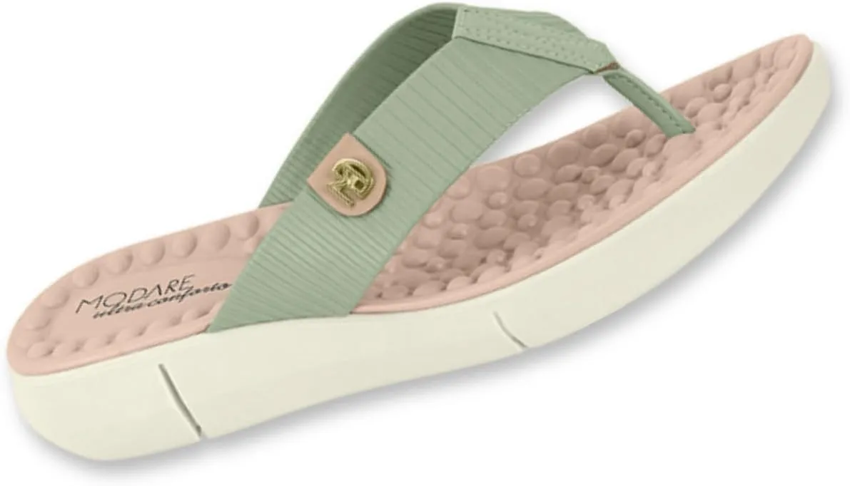 Women's Light Green Flat Sandals
