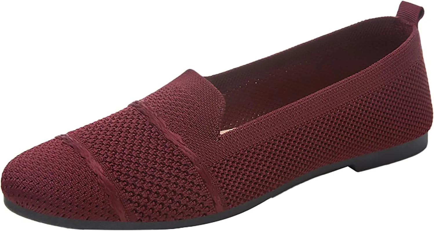 Womens Mesh Loafer Flat Walking Running Comfortable Round Toe Ballet Breathable Dress Washable Work Slip-on Shoes