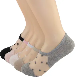 Women's No Show Low Cut Ankle Socks Cute Stealth Crystal Wire Design Hidden Socks