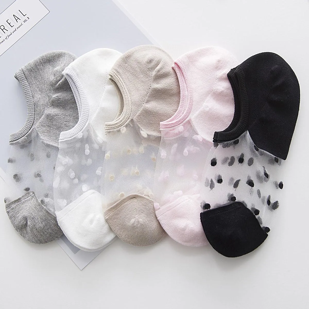 Women's No Show Low Cut Ankle Socks Cute Stealth Crystal Wire Design Hidden Socks