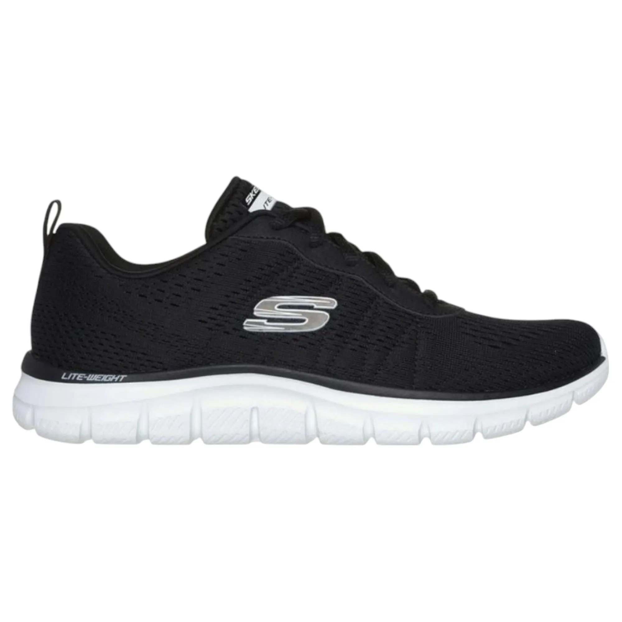Womens Skechers Track - New Staple Black/White Sneaker Shoes