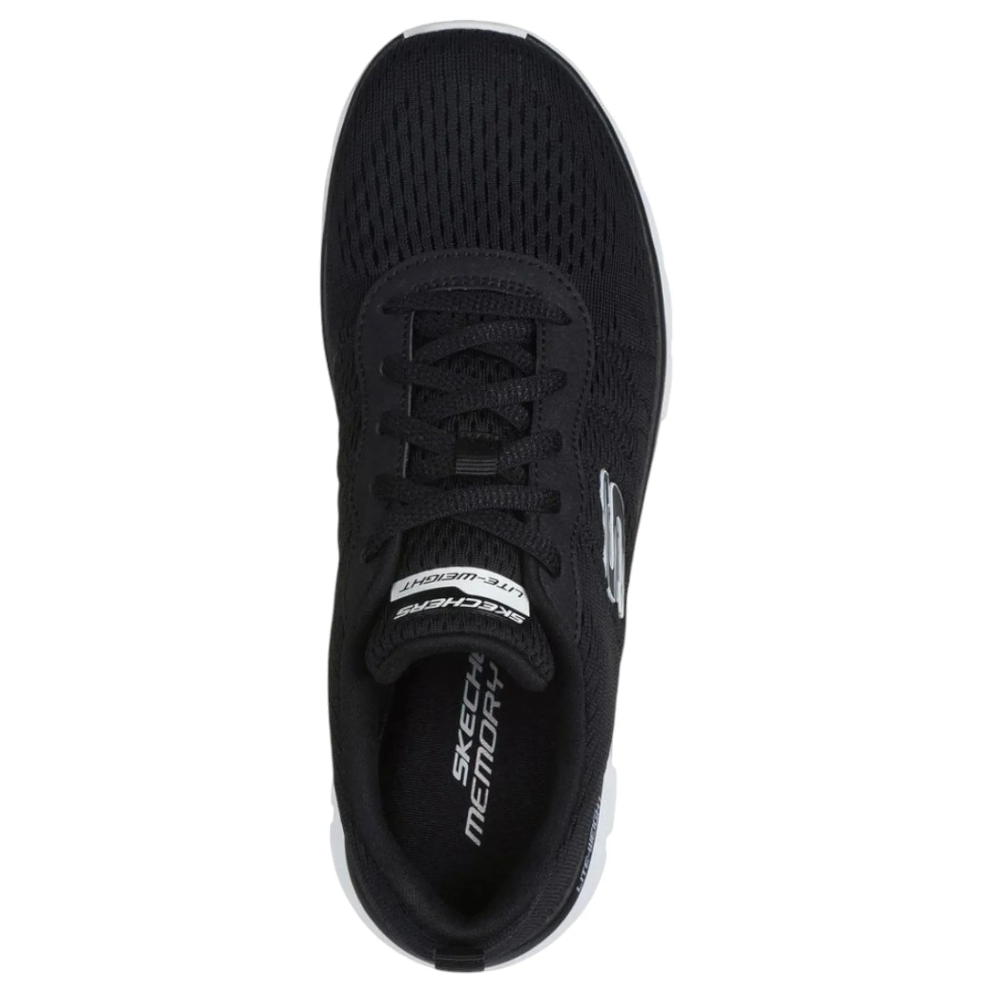Womens Skechers Track - New Staple Black/White Sneaker Shoes