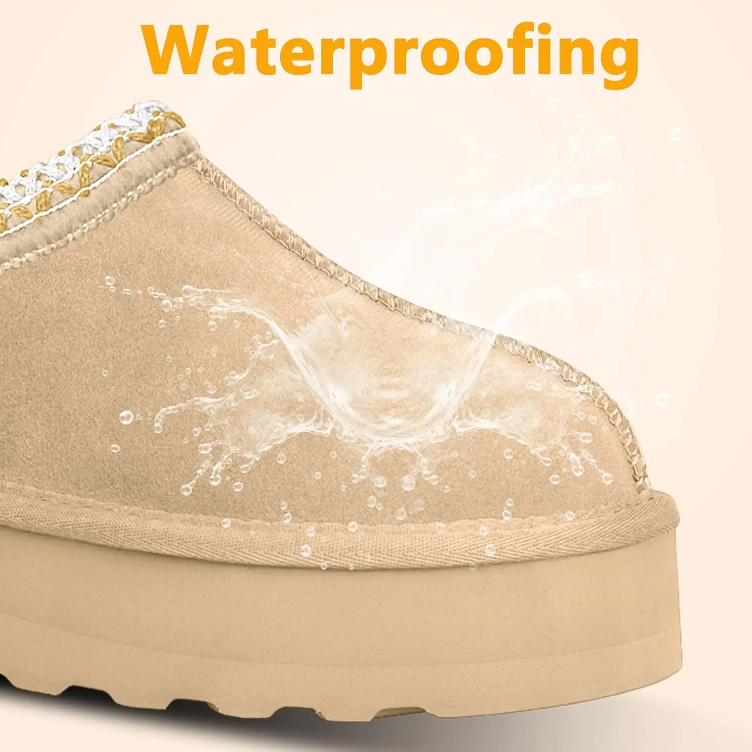 Women's Slippers Platform Mini Boots Short Ankle Boot Fur Fleece Lined Sneakers House slippers Anti-Slip Boot For Outdoor