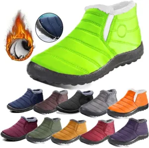 Womens Snow Boot Winter Warm Booties Fur Lined Anti-Slip Ankle Boots Outdoor Slip On Waterproof Booties Comfortable Warm Shoes Winter