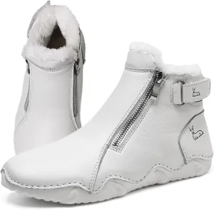 Women's Suede Round Toe Zipper Chukka Boot Warm Fur Lined Snow Boot Ankle High Top Casual Booties Winter Cold Weather outdoor hiking Boots