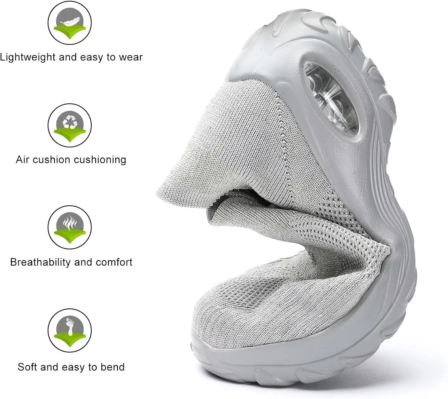 Womens Walking Clothes Ladies Shoes Sock Air Running Sneakers Platform Loafers Wedge Nurse Arch Support Zapatos de Mujer