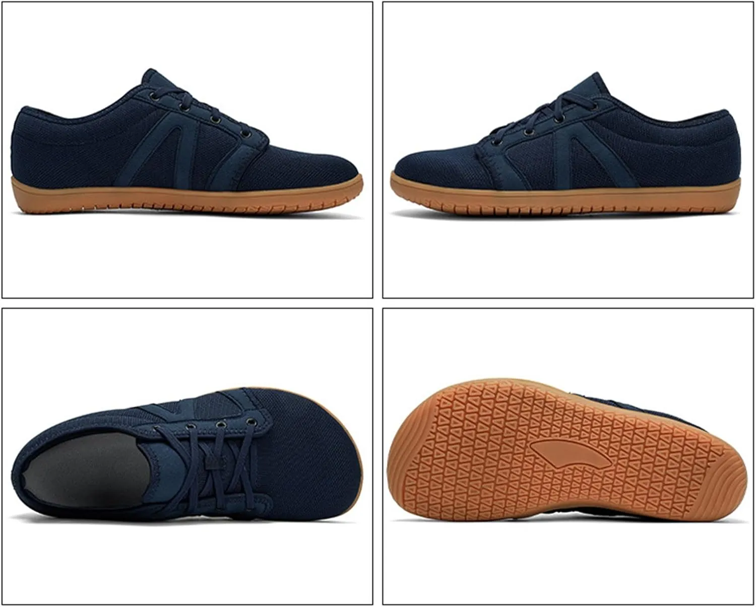 Women's Wide-Toe Barefoot Sneakers Lace-Up Soft-Soled Mesh Breathable Cross-Trainer Lightweight Running Shoes Casual Zero Drop Sole Work Shoes for Unisexy