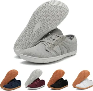 Women's Wide-Toe Barefoot Sneakers Lace-Up Soft-Soled Mesh Breathable Cross-Trainer Lightweight Running Shoes Casual Zero Drop Sole Work Shoes for Unisexy