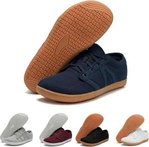 Women's Wide-Toe Barefoot Sneakers Lace-Up Soft-Soled Mesh Breathable Cross-Trainer Lightweight Running Shoes Casual Zero Drop Sole Work Shoes for Unisexy