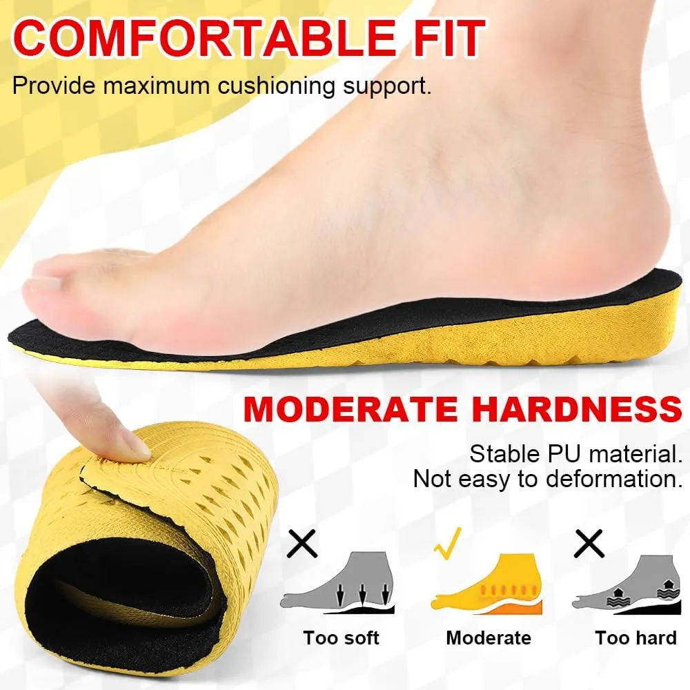 XINIFOOT Soft Breathable Height Increase Sports Shoe Insoles, Elastic Shock Absorbing Mesh Holes Replacement Inserts for Men and Women (2.5 cm Height, 1 Pair)