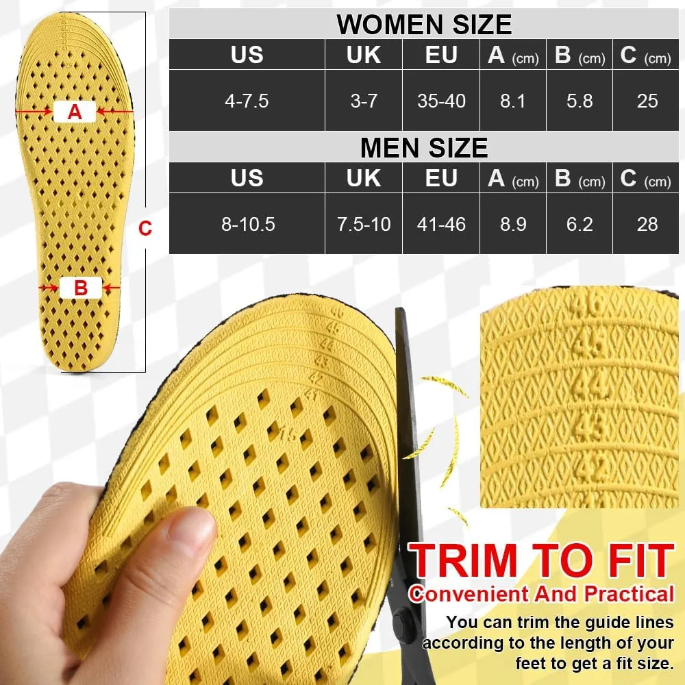 XINIFOOT Soft Breathable Height Increase Sports Shoe Insoles, Elastic Shock Absorbing Mesh Holes Replacement Inserts for Men and Women (2.5 cm Height, 1 Pair)