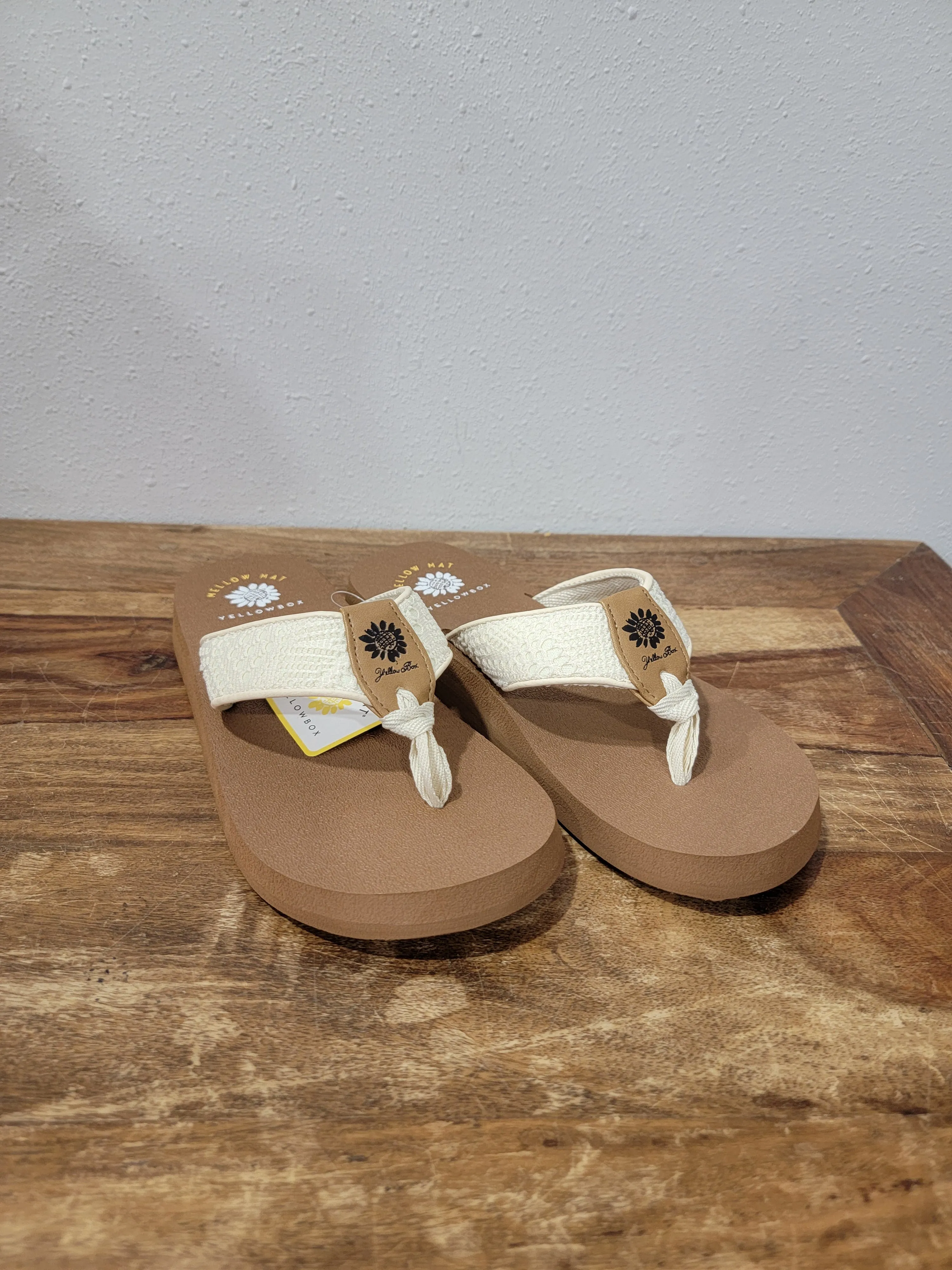 YellowBox Textured Strap Sandal - Nelin Cream